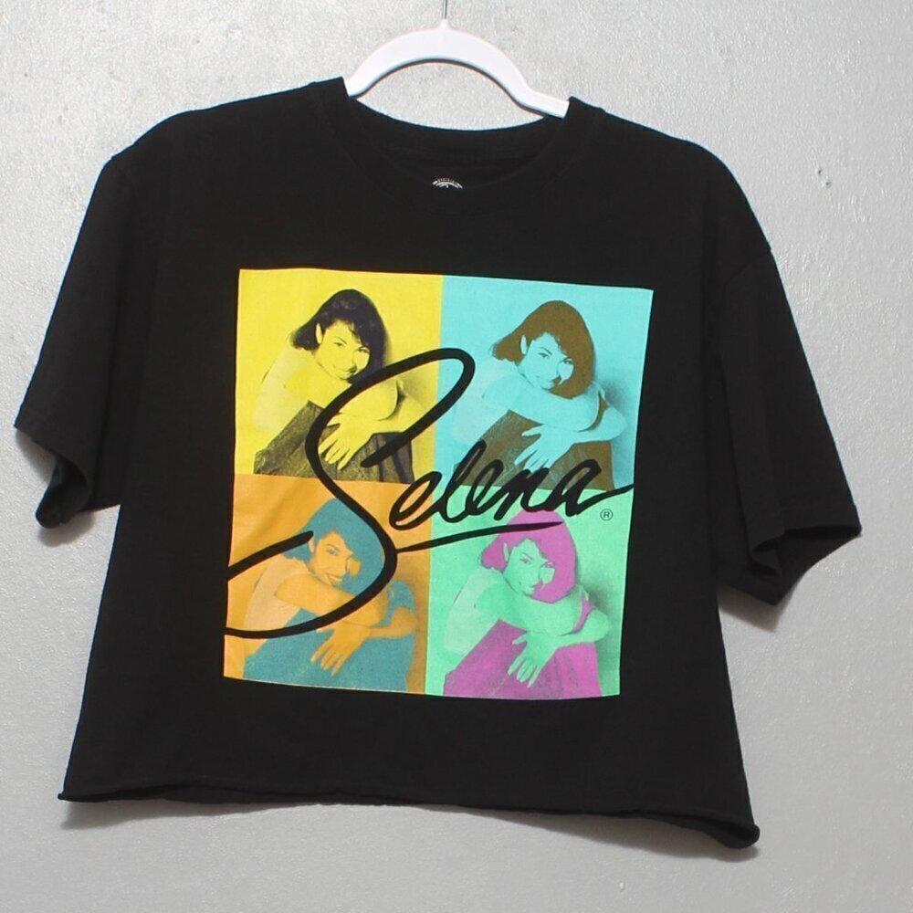 Selena cropped top singer music 90s short sleeve tee